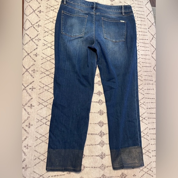 White House black market the slim crop ankle glitter printed jeans size 12 - Picture 4 of 4